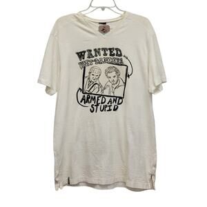 Hand Printed Upcycled Mens XL Home Alone Bandits Christmas Short Sleeve Tee